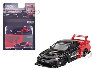 Nissan "LB-Super Silhouette" S15 SILVIA RHD (Right Hand Drive) Red and Black "ADVAN" Limited Edition 1/64 Diecast Model Car by Mini GT