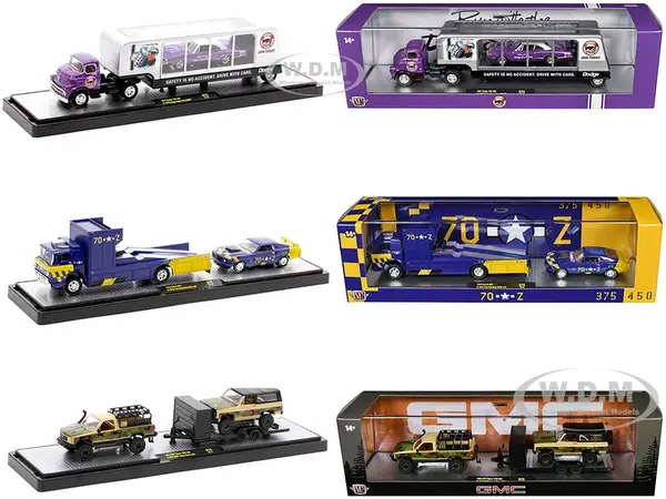 Auto Haulers Set of 3 Trucks Release 75 Limited Edition to 8000 pieces Worldwide 1/64 Diecast Models by M2 Machines