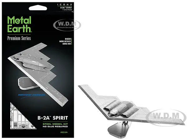 Model Kit Northrop Grumman B-2 Spirit Stealth Bomber Aircraft (Moderate Difficulty) Steel Model by Metal Earth
