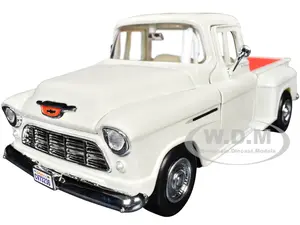 1955 Chevrolet 3100 Stepside Pickup Truck Cream with White Interior "Timeless Legends" Series 1/24 Diecast Model Car by Motormax