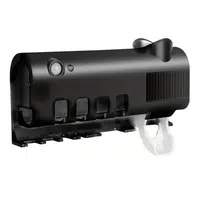 Multifunctional Smart UV Toothbrush Sterilizer Holder Wall Mounted Toothpaste Dispenser - Black