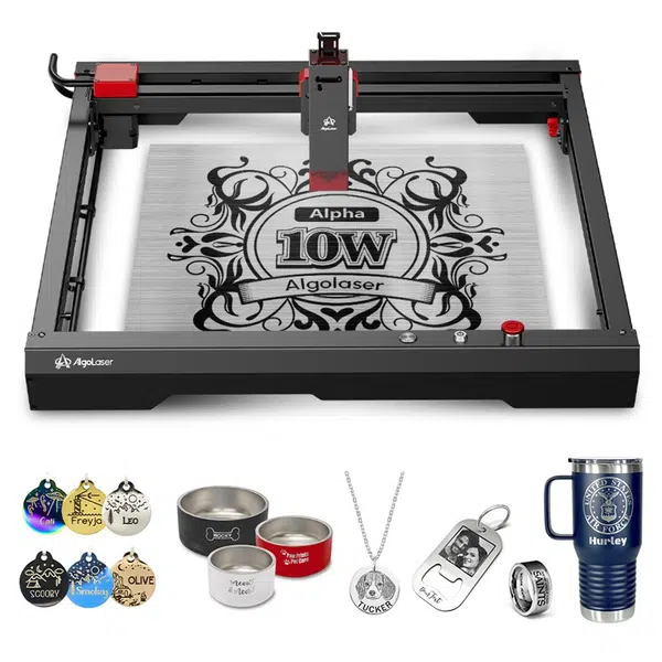 AlgoLaser Alpha 10W Laser Engraver 400mm/s Engraving Speed 400*400mm (157.5*157.5inch)