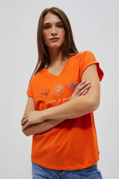 WOMEN'S T-SHIRT L-TS-4037 ORANGE