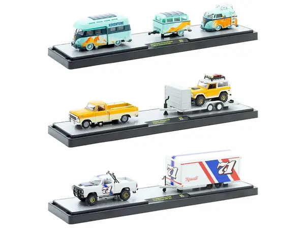 Auto Haulers Set of 3 Trucks Release 85 Limited Edition to 9600 pieces Worldwide 1/64 Diecast Models by M2 Machines