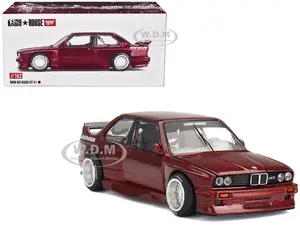 BMW M3 (E30) "Kaido GT V1" Red Metallic with Graphics (Designed by Jun Imai) "Kaido House" Special 1/64 Diecast Model Car by Mini GT