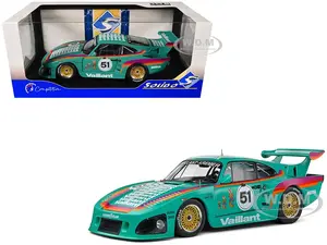 Porsche 935 K3 51 "Kremer - Vaillant" Green with Stripes and Graphics "Competition" Series 1/18 Diecast Model Car by Solido