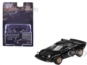 Lancia Stratos HF Stradale Nero Black Limited Edition 1/64 Diecast Model Car by Mini GT