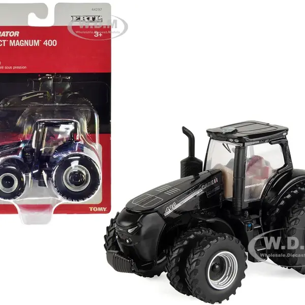 Case IH AFS Connect Magnum 400 "Demonstrator" Tractor Black with Dual Wheels "Case IH Agriculture" 1/64 Diecast Model by ERTL TOMY