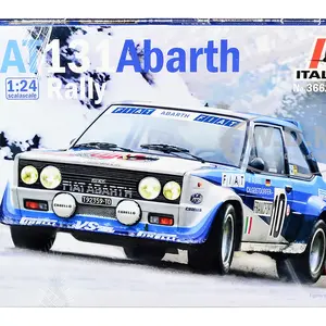 Skill 3 Model Kit Fiat 131 Abarth Rally 10 Winner "Montecarlo Rally" (1980) 1/24 Scale Model by Italeri