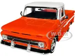 1966 Chevrolet C10 Fleetside Pickup Truck Lowrider Orange Metallic with White Top "Get Low" Series 1/24 Diecast Model Car by Motormax