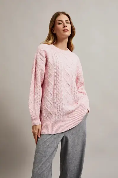 Marisse Women's Sweater Z-Sw-4517 L.Pink Mel