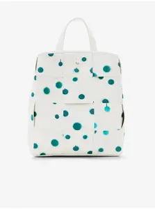 Zeleno-biely dámsky vzorovaný batoh Desigual New Splatter Sumy Mini