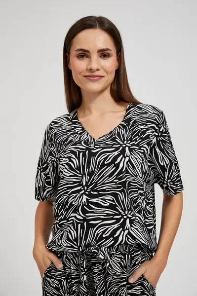 Women's patterned shirt MOODO - black