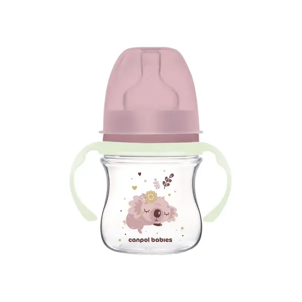 Canpol babies Antikoliková fľaša EasyStart SLEEPY KOALA 120ml ružová
