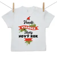 Boodyy Tričko s krátkym rukávom Veselé Vianoce a šťastný nový rok 92 (18-24 mesiacov)