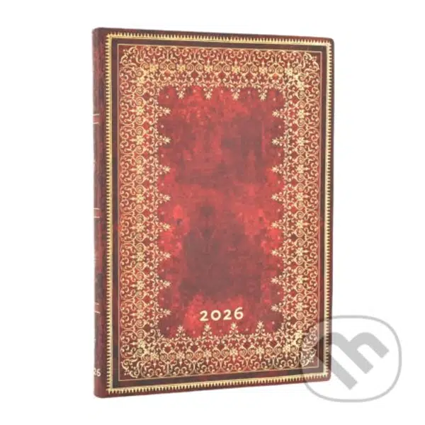 Paperblanks - týždenný diár Foiled 2026 (flexi, midi, horizontálny, elastické zatváranie)
