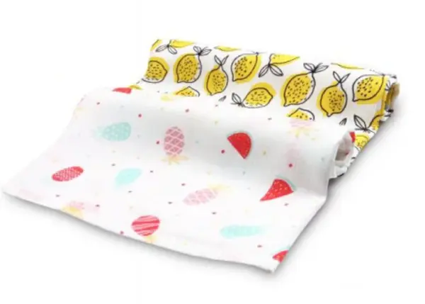 Lagarto Verde Bambusové plienky - muchláček, 2ks, biela / žltá