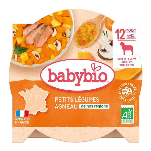 BABYBIO Menu dusená zelenina s jahňacím mäsom (230 g)