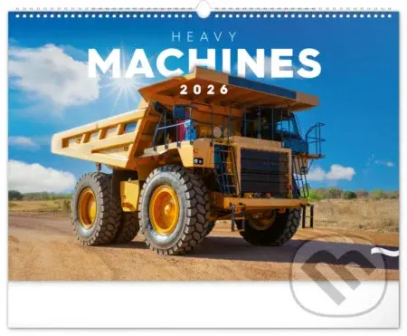 NOTIQUE Nástenný kalendár Heavy Machines (Stavebné stroje) 2026