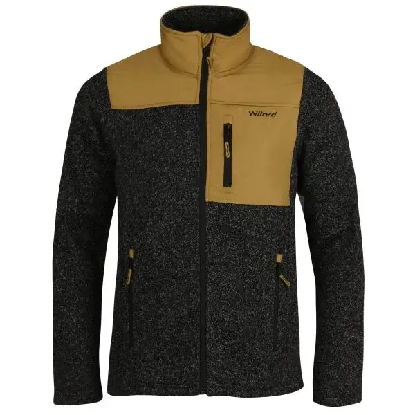 Willard IMRI Pánská fleecová mikina svetrového vzhledu, černá, velikost XXXL