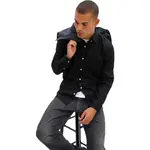 GAP V-LS SLIM STRETCH POPLIN Pánská košile, černá, velikost