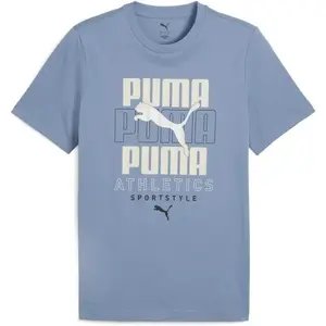 Puma GRAPHIC STACKED TEE Pánské triko, modrá, velikost