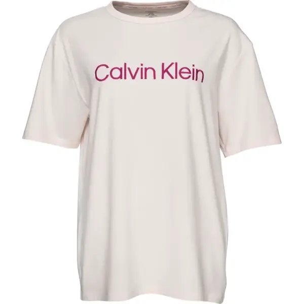 Calvin Klein S/S CREW NECK Dámské pyžamové triko, bílá, velikost