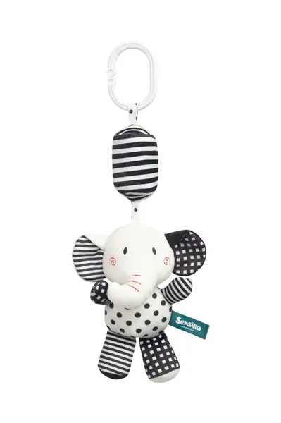 SENSILLO Závěsná hračka nejen do kočárku BLACK&WHITE - Slon