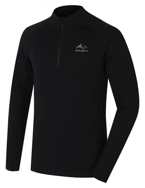 Husky Merow zip M XXL, black Merino termoprádlo triko