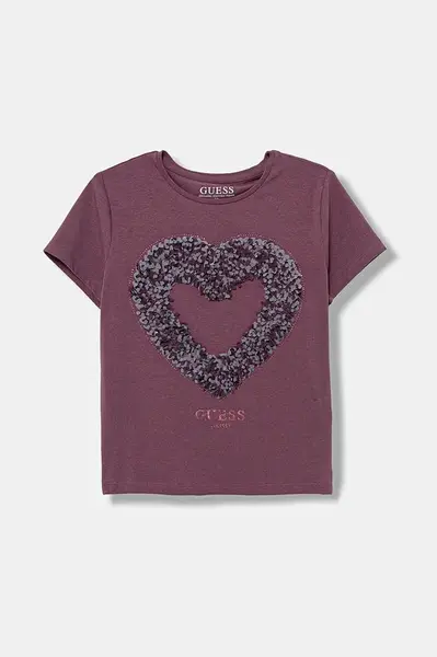 Dětské tričko Guess fialová barva, J5BI36 J1314