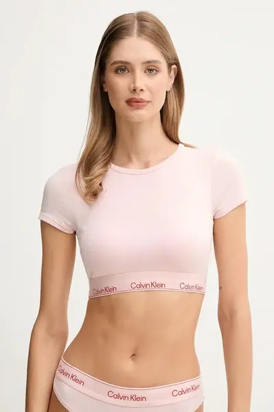 Tričko Calvin Klein Underwear dámské, růžová barva, LV00QF8495