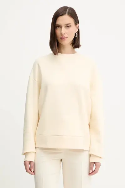 Bavlněná mikina Patrizia Pepe dámská, béžová barva, s aplikací, 2M4494 J079