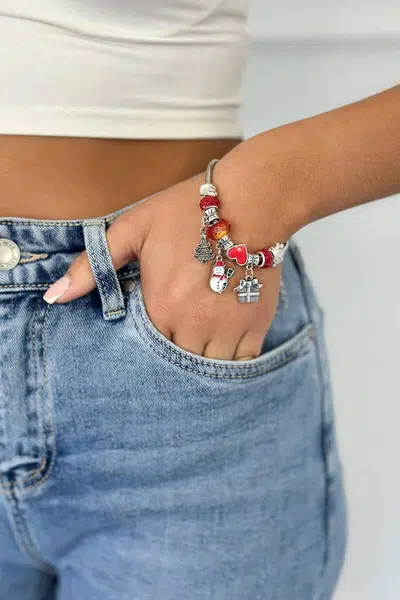 Christmas bracelet Snowman broom