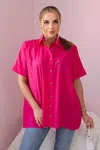 Cotton fuchsia shirt with short sleeves