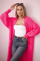 Long cardigan pink neon sweater