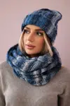 Women's set with mocher jeans K208 + dark blue