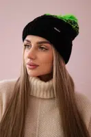 marka niezdefiniowana Čapica s fleece Ilona K218 čierna+zelená