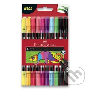 Popisovače Fibre-Tip obojstranné 10 farebné neónové