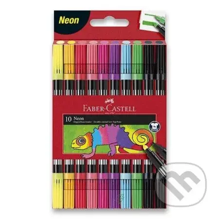 Popisovače Fibre-Tip obojstranné 10 farebné neónové