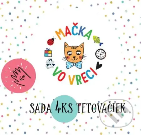 Kresky: Mačka vo vreci (Dočasné tetovačky - náhodne vybrané 4 ks)