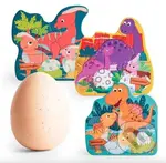 Dinosauři ve vejci, dřevěné (s hračkou) - puzzle z kategorie Maxi dílky