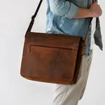 Pánska kožená taška cez rameno Greenwood Martin - hnedá