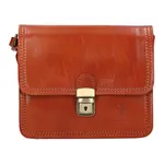 Dámska crossbody kožená kabelka Italia Felicia - koňak
