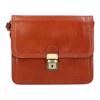 Dámska crossbody kožená kabelka Italia Felicia - koňak