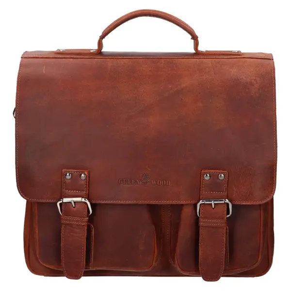 Pánska kožená aktovka Greenwood Diones - hnedá