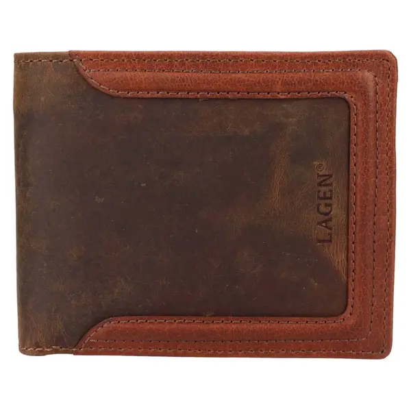 Pánska kožená peňaženka Lagen Tdeu - hnedá