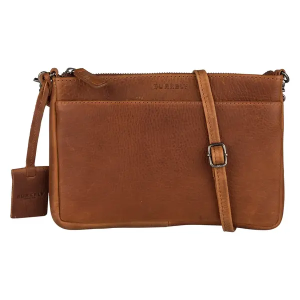 Dámska crossbody kožená kabelka Burkely Linda - koňak