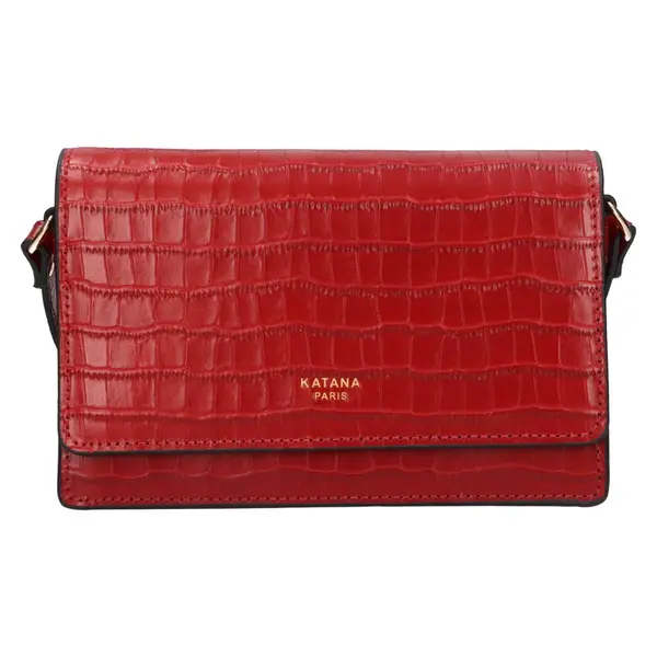 Kožená dámska crosbody kabelka Katana Tinja - červená