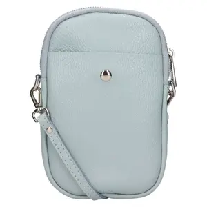 Dámska kožená kabelka na mobil a doklady Italia Monea - svetlo modrá