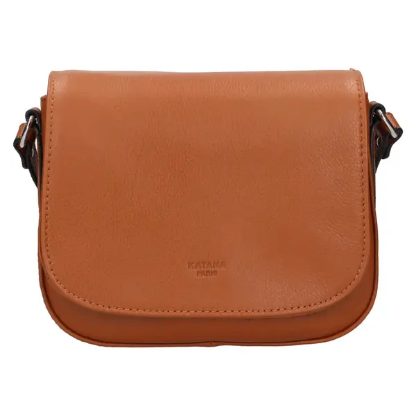 Kožená dámska crosbody kabelka Katana Alix - koňak